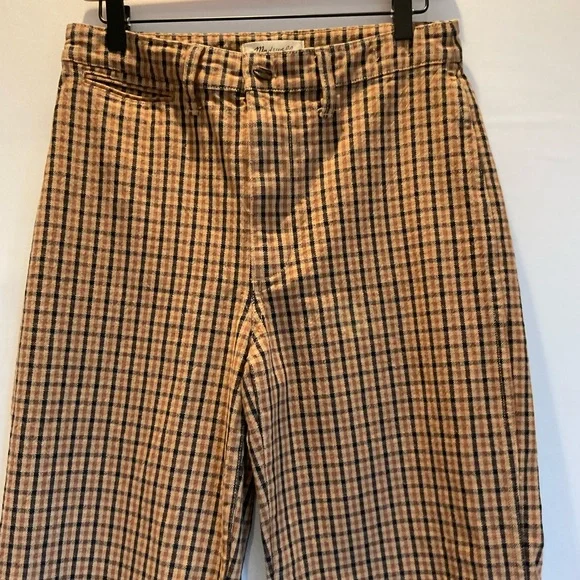 Madewell Plaid Slim Emmet Wide Leg Crop Pants Size 28 - Picture 4 of 15